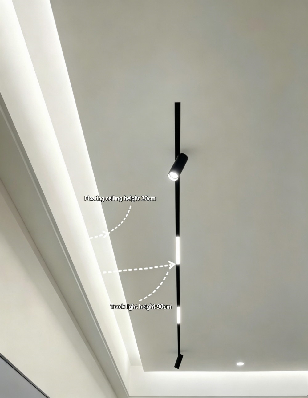 track light distance from wall