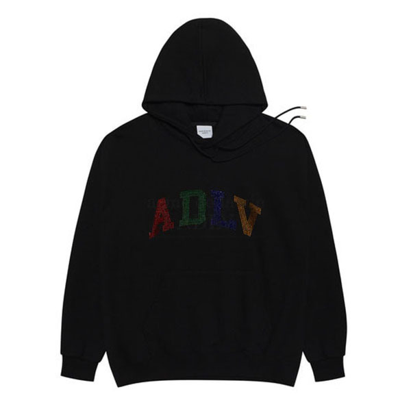 ADLV HOTFIX CRYSTAL HOODIE BLACK