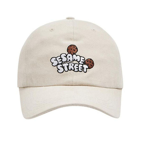 [SESAME STREET X ADLV] SESAME STREET COOKIE LOGO BALL CAP BLACK BEIGE