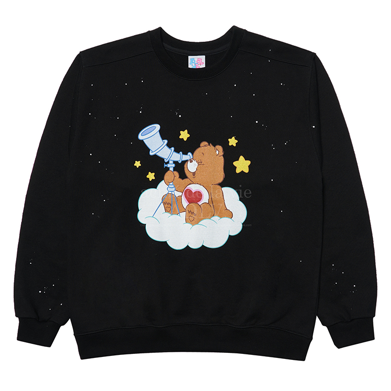 Care bears X acmé de la vie TELESCOPE SWEATSHIRTS BLACK