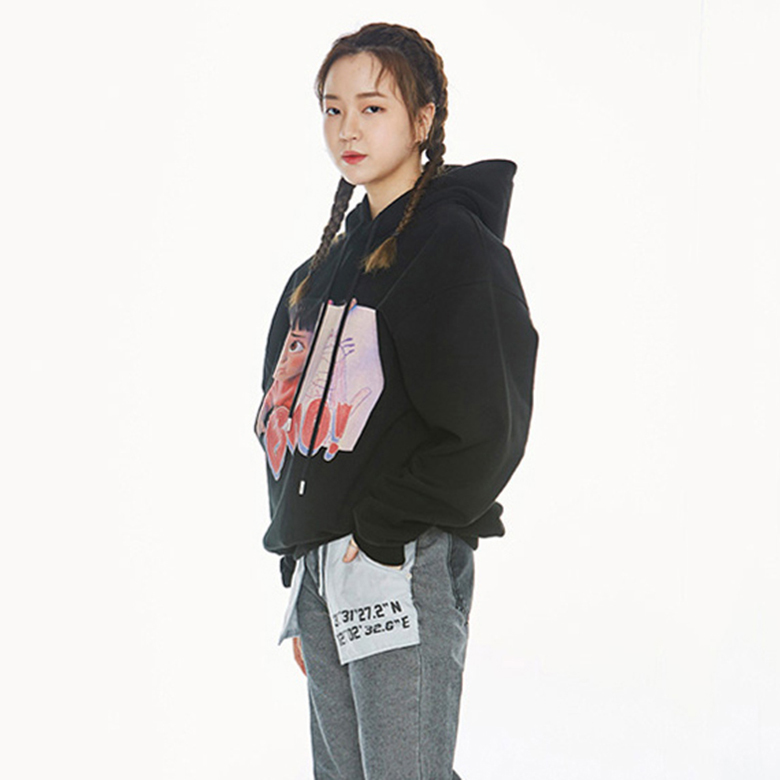 MONSTERS X acmé de la vie CRAYON HOODIE (BOO) BLACK