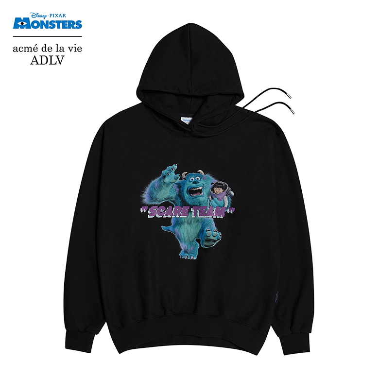 MONSTERS X acmé de la vie SCARE TEAM HOODIE BLACK