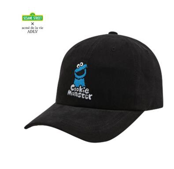 [SESAME STREET ] SESAME COOKIE MONSTER BALL CAP WHITE BLACK RED