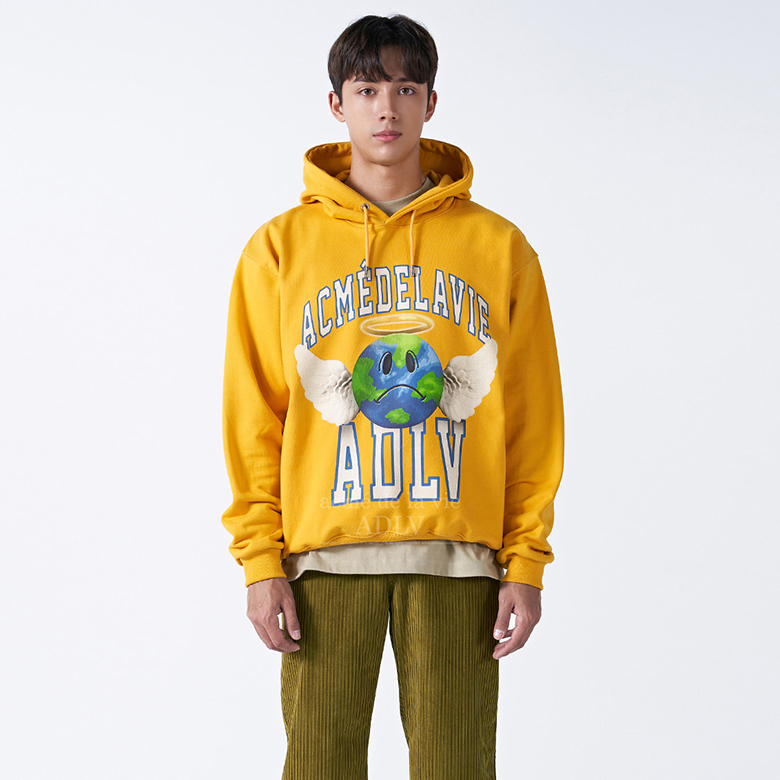 ADLV ANGEL GLOBE HOODIE MUSTARD