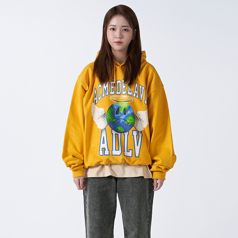 ADLV ANGEL GLOBE HOODIE MUSTARD