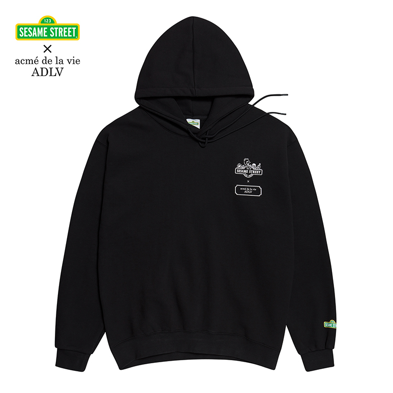 [SESAME STREET X ADLV]SESAME ROAD SIGN HOODIE BLACK
