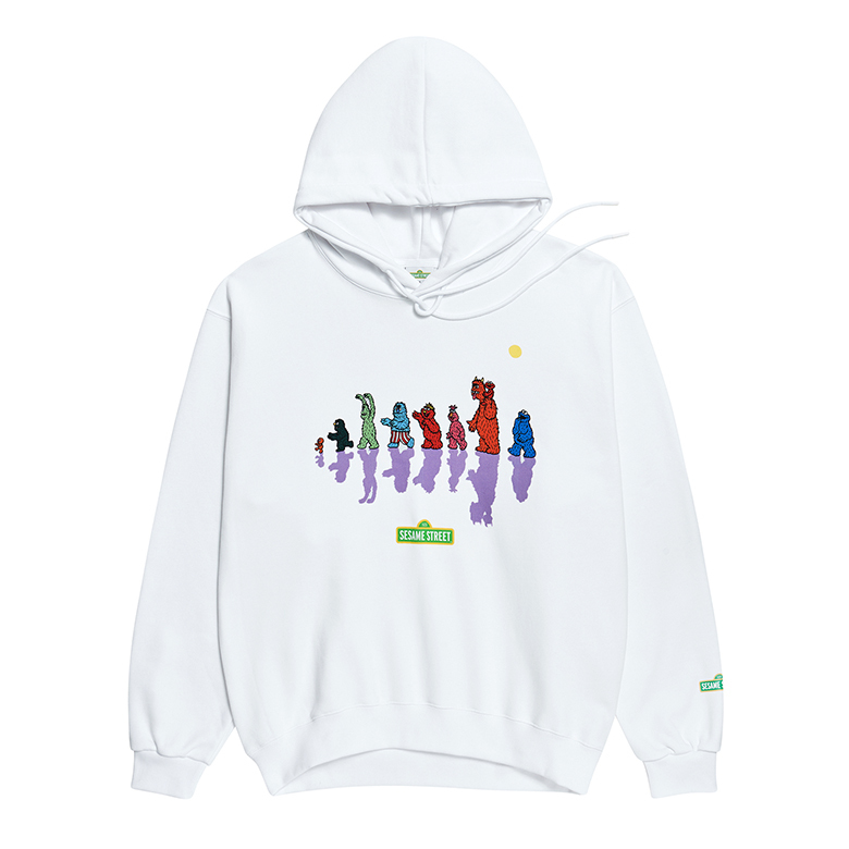 [SESAME STREET X ADLV]MONSTERS IN LINE HOODIE WHITE