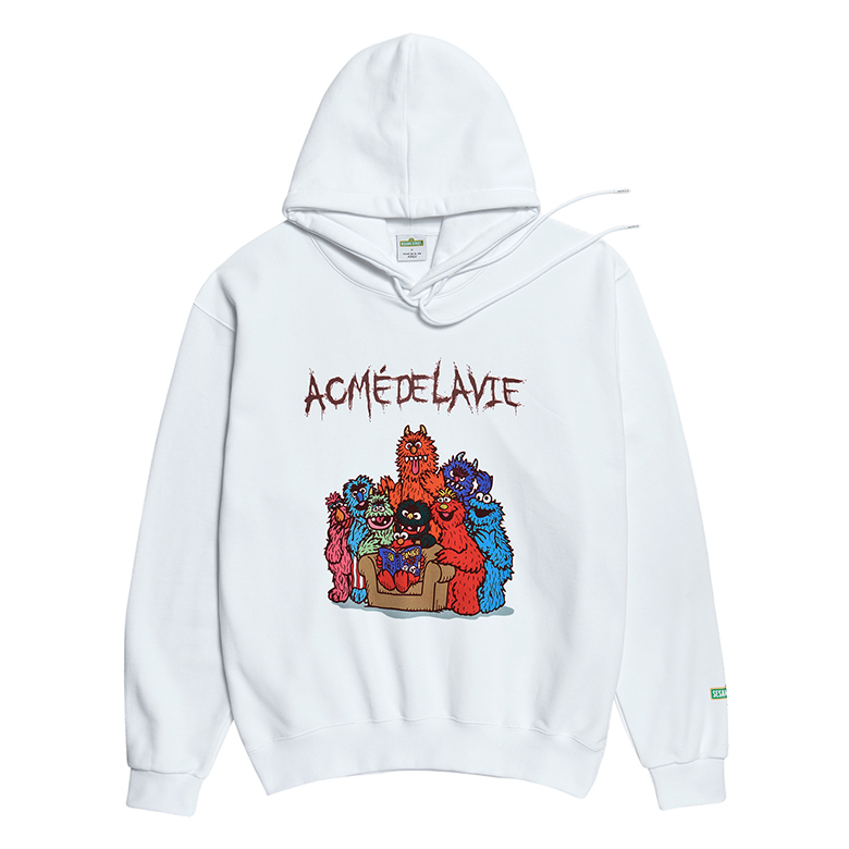 [SESAME STREET X ADLV]MONSTER FAMILY HOODIE WHITE