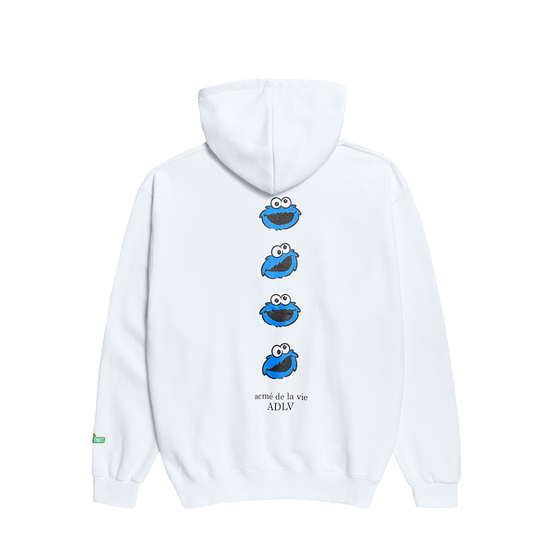 [SESAME STREET X ADLV]BLUE COOKIE MONSTER HOODIE WHITE