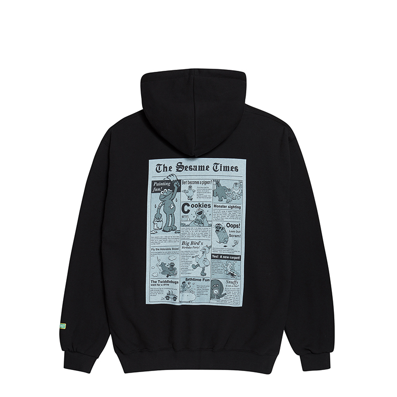 [SESAME STREET X ADLV]SESAME NEWS HOODIE BLACK