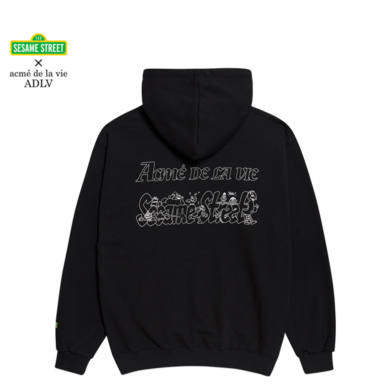 [SESAME STREET X ADLV]SESAME ROAD SIGN HOODIE BLACK