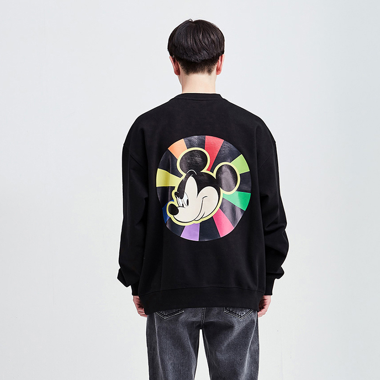 [DISNEY X ADLV] MASCOT MICKEY_SWEAT SHIRTS WHITE BLACK