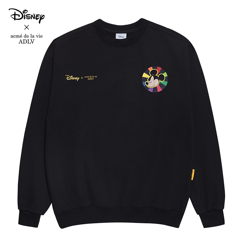 [DISNEY X ADLV] MASCOT MICKEY_SWEAT SHIRTS WHITE BLACK