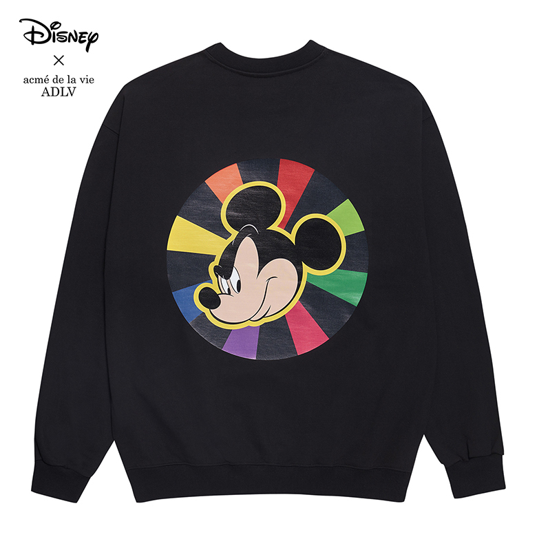 [DISNEY X ADLV] MASCOT MICKEY_SWEAT SHIRTS WHITE BLACK