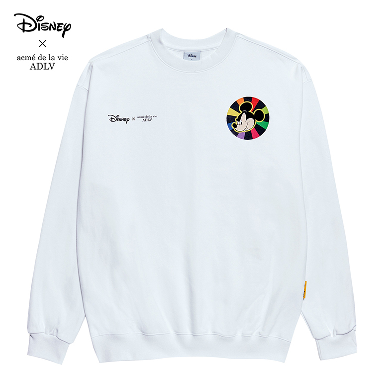 [DISNEY X ADLV] MASCOT MICKEY_SWEAT SHIRTS WHITE BLACK