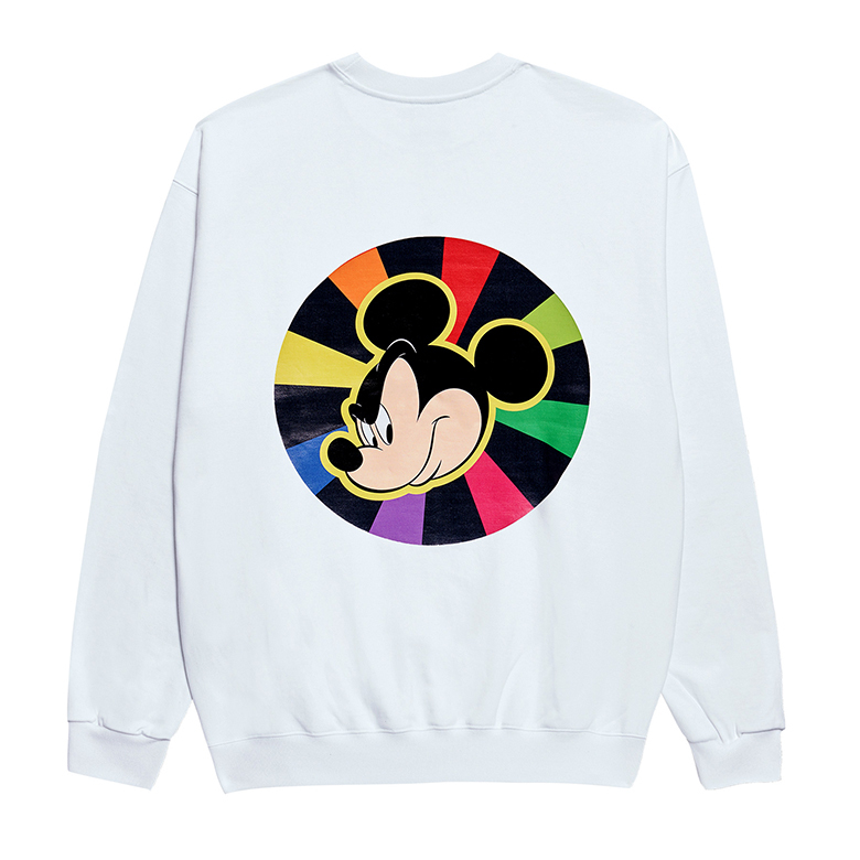 [DISNEY X ADLV] MASCOT MICKEY_SWEAT SHIRTS WHITE BLACK