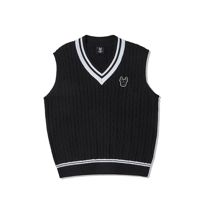 【WOOHWA】MINIMAL NE VEST JK Life Work V-Neck Knit Vest