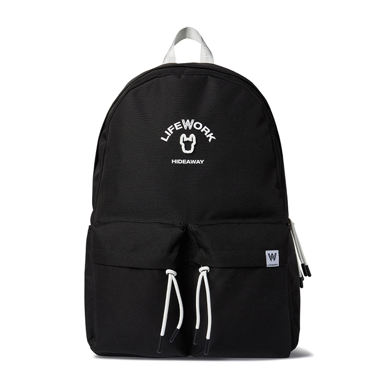 Life Work ★Unisex two-pocket belt backpack Life Work Logo Two-pocket Backpack