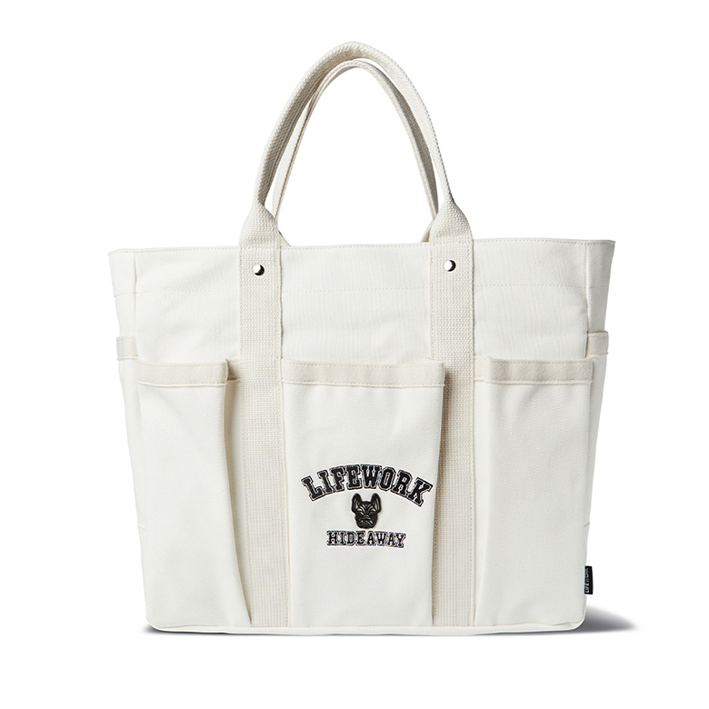Life Work Logo Zip Closure Tote Bag