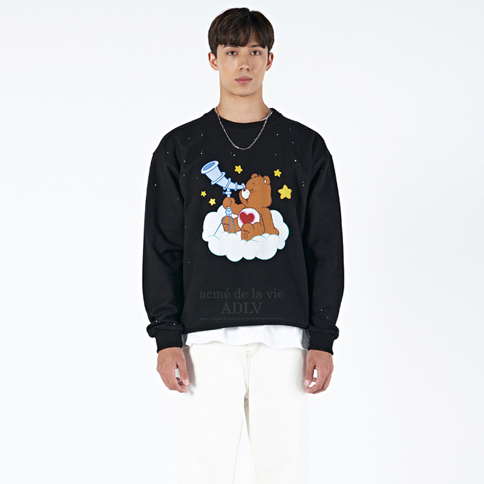 Care bears X acmé de la vie TELESCOPE SWEATSHIRTS BLACK