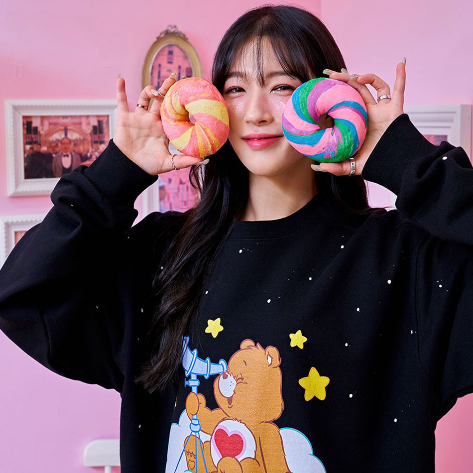 Care bears X acmé de la vie TELESCOPE SWEATSHIRTS BLACK