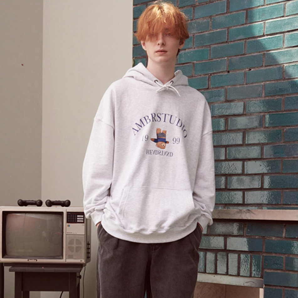 ★送料・関税込★Ambler★School look bear Over fit Hoodi.e★ Ambler Headstand bear Over fit Hoodie AHP1001
