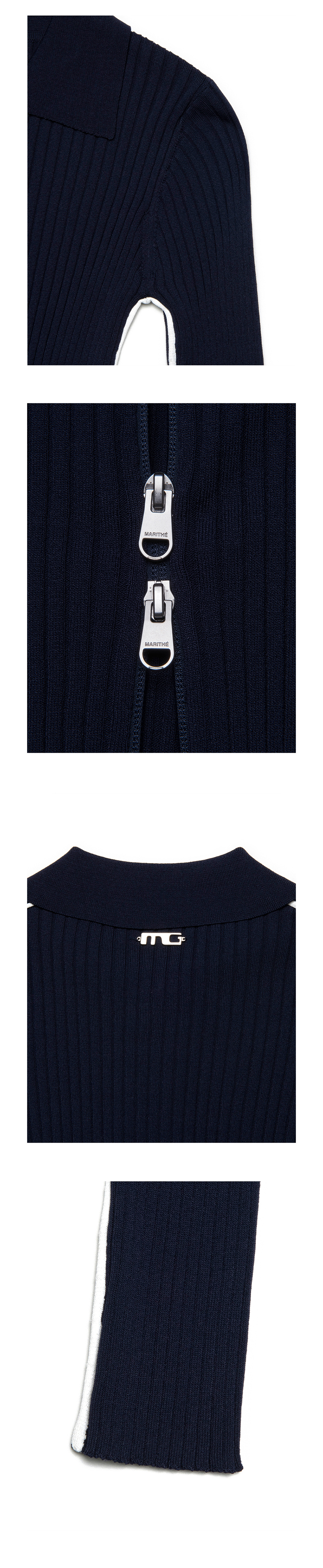 MARITHÉ FRANÇOIS GIRBAUD W SLIM FIT RIBBED ZIPUP CARDIGAN