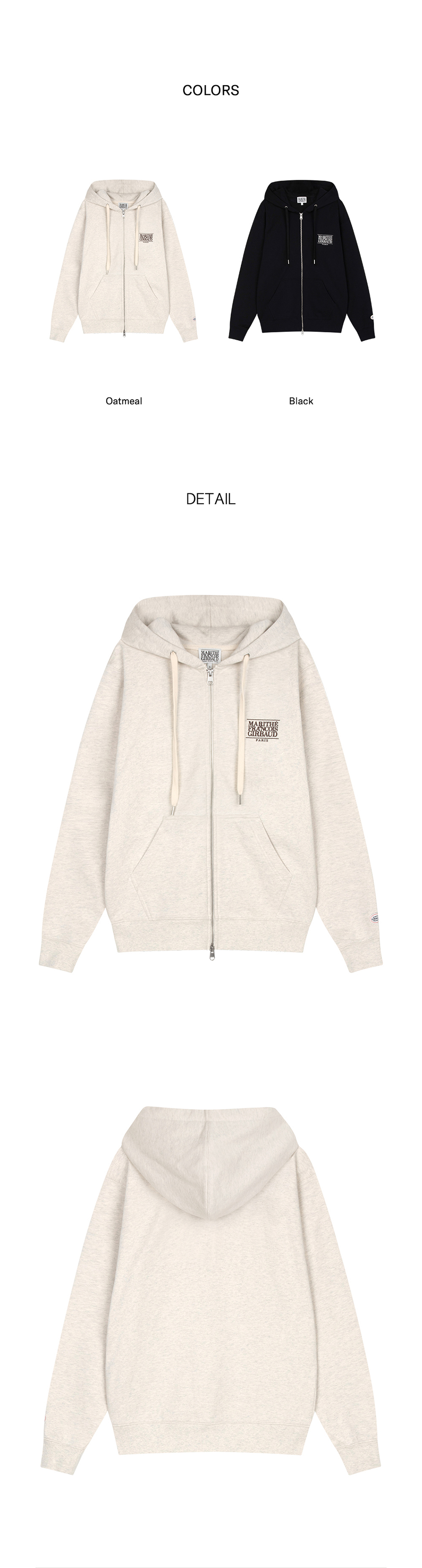 MARITHÉ FRANÇOIS GIRBAUD CLASSIC LOGO HOODIE ZIPUP