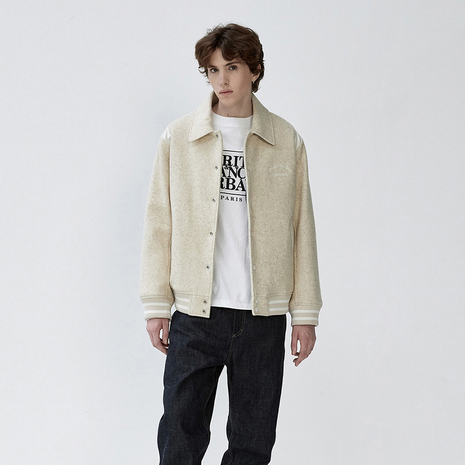 MARITHÉ FRANÇOIS GIRBAUD WOOL BLENDED VARSITY JACKET