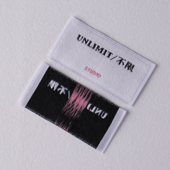 Custom woven labels with personalized logos for clothing brands