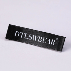 Black satin labels