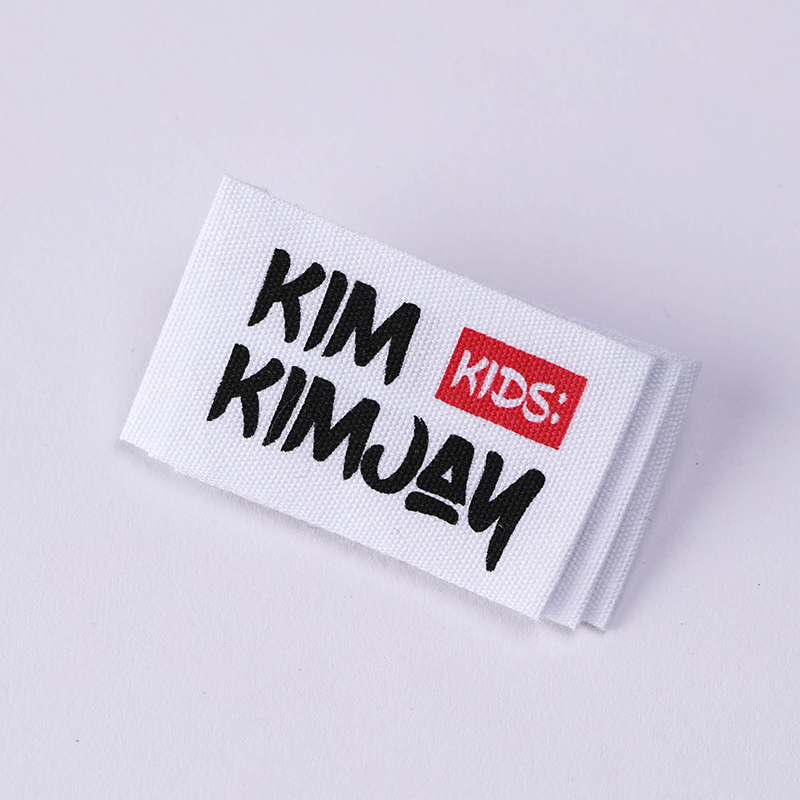 White cotton printed labels