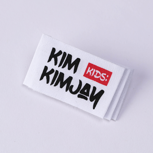 White cotton printed labels