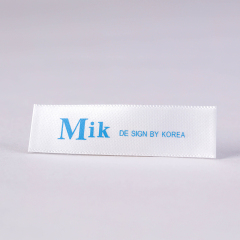 White satin printed labels
