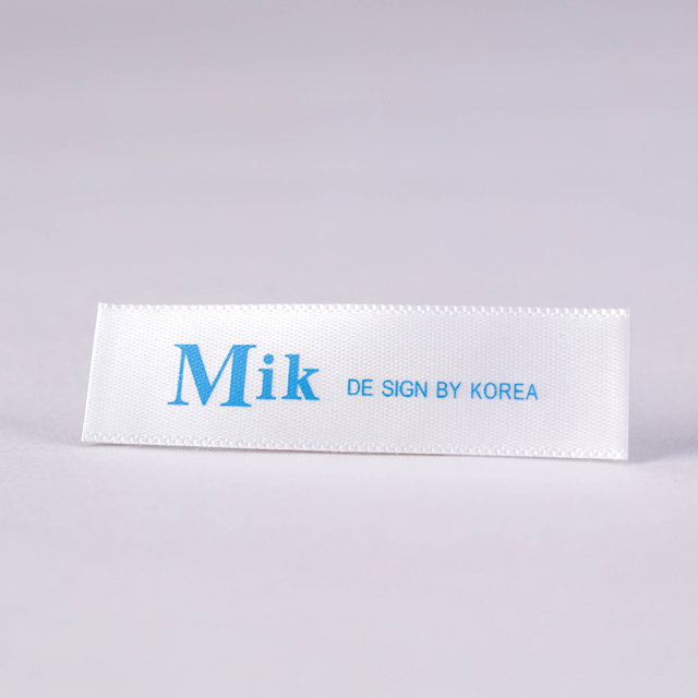 White satin printed labels