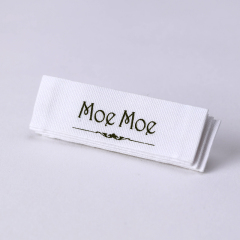 White cotton printed labels