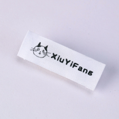 White cotton printed labels