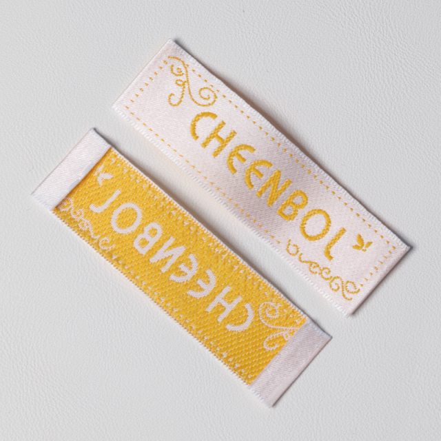 white satin woven label