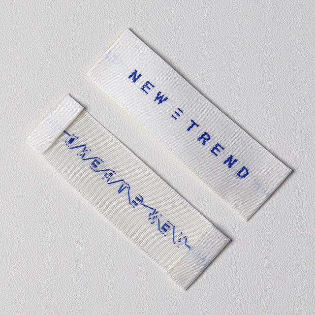 white satin woven label