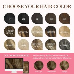 Clip-in Hair Extensions for Women, Soft & Natural, Handmade Real Human Hair Extensions, Chocolate Brown to Caramel Blonde, Long, Straight #(4/27)/4, 7pcs 120g 14 inches