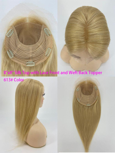 8"x8" Silk Top with Lace Front and Weft Back Topper