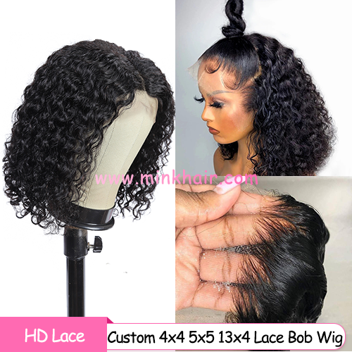 Custom HD Lace Bob Wig Human Hair Wigs For Women 180% Density