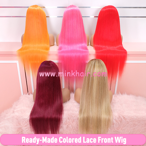 Ready-Made Colored Frontal Wig 13x4 Transparent Lace 150% Density
