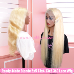 Ready-Made Blonde 5x5 13x4 13x6 360 Lace Wig 180% Density Pre-Plucked With Baby Hair