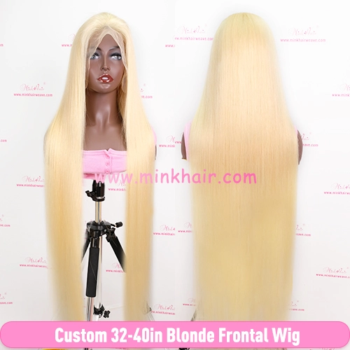 Custom Long Length 613 Blonde Transparent &amp; HD 13x4 13x6 Frontal Wig