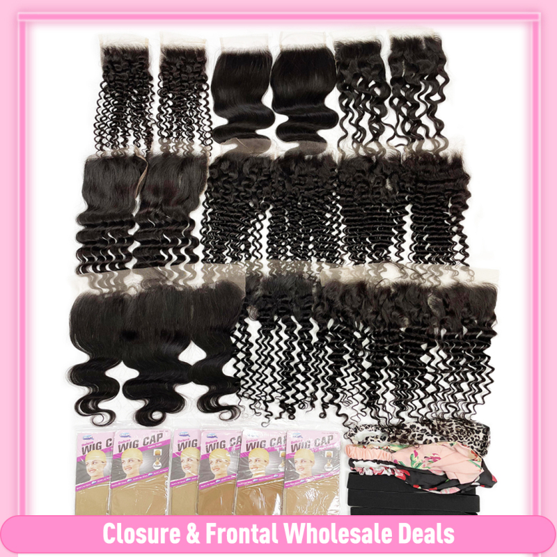 Closures &amp; Frontals Deals（Textures can be mixed：Pls contact us after payment)