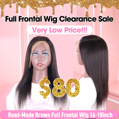 Ready-Made 13x4 Full Frontal Wig150% Density Brown Lace Human Hair Wigs for Women