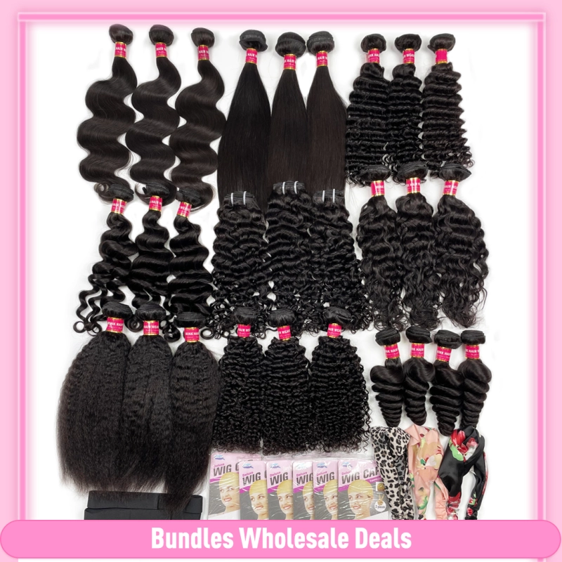 Bundles Deals Wholesale Mink Brazilian Hair Weave Bulk buy from China (Textures can be mixed)