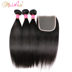 Mink Hair Silky Straight 3 Bundle Deals With Lace Closure Frontal Hair Brazilian Wholesale