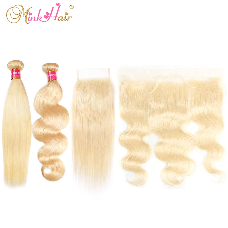 613 Blonde Hair Bundles HD Lace Transparent Lace Closure Frontal